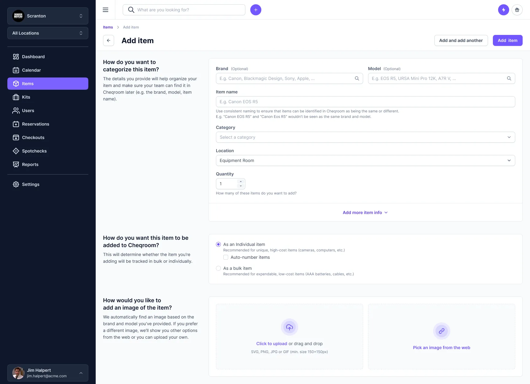 Adding a bulk item